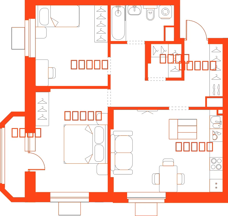 Планировка: 2-комнатная · 65,20 м²